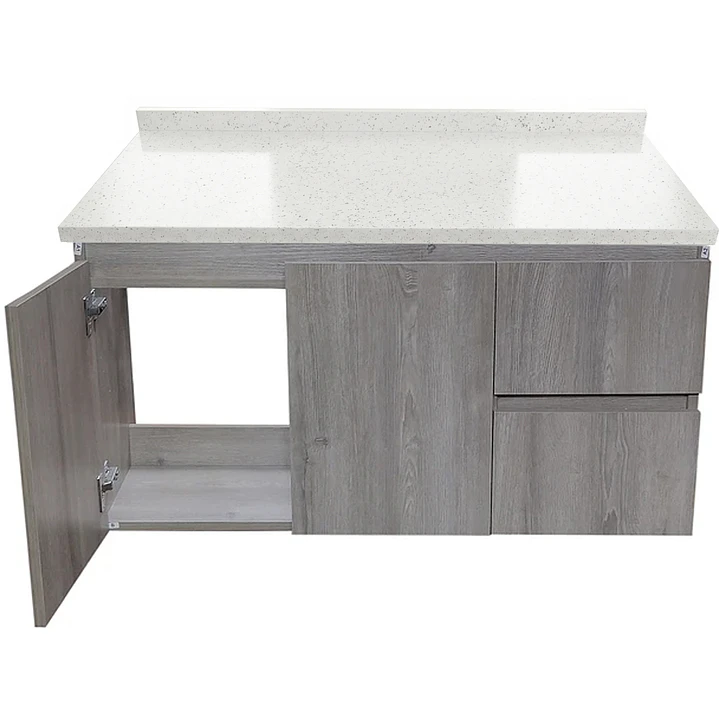 Mueble de Baño a Muro Venecia con Cubierta de Cuarzo (100x48x36cm) 5