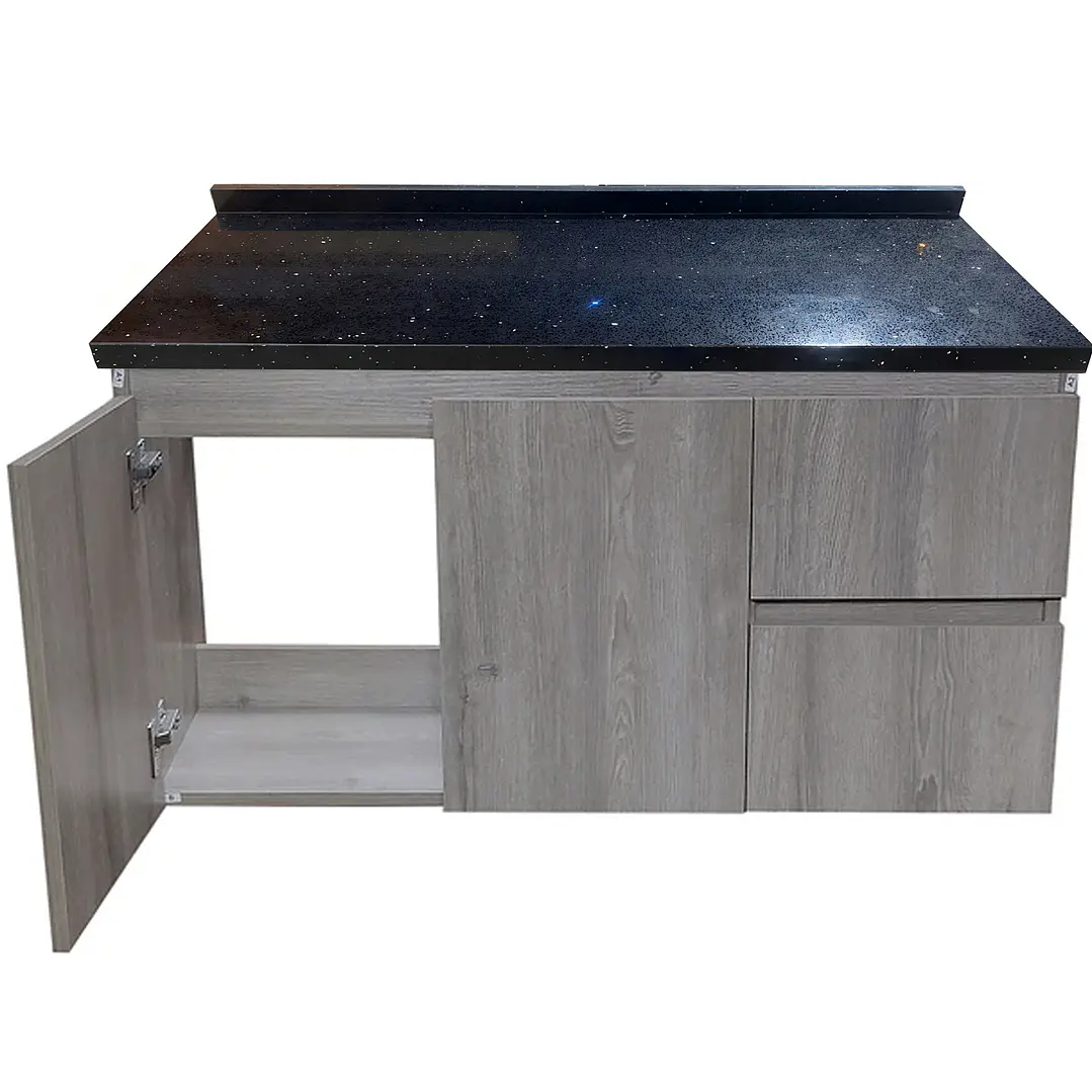 Mueble de Baño a Muro Venecia con Cubierta de Cuarzo (100x48x36cm) 6