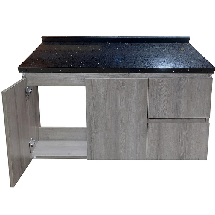Mueble de Baño a Muro Venecia con Cubierta de Cuarzo (100x48x36cm) 6