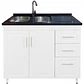 Mueble Lavaplatos Doble Blanco Derecho con Cubierta de Cuarzo 120x52x90 cm - Miniatura 1