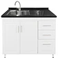 Mueble Lavaplatos Riñón Blanco Derecho con Cubierta de Cuarzo 120x52x90 cm - Miniatura 1