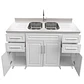 Mueble Lavaplatos Doble Blanco con Cubierta de Cuarzo Lavaplatos 150x52x90 cm - Miniatura 4