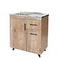 Mueble Cocina con Lavaplatos Acero Inoxidable SMPWD80 80x90x50cm - Miniatura 2