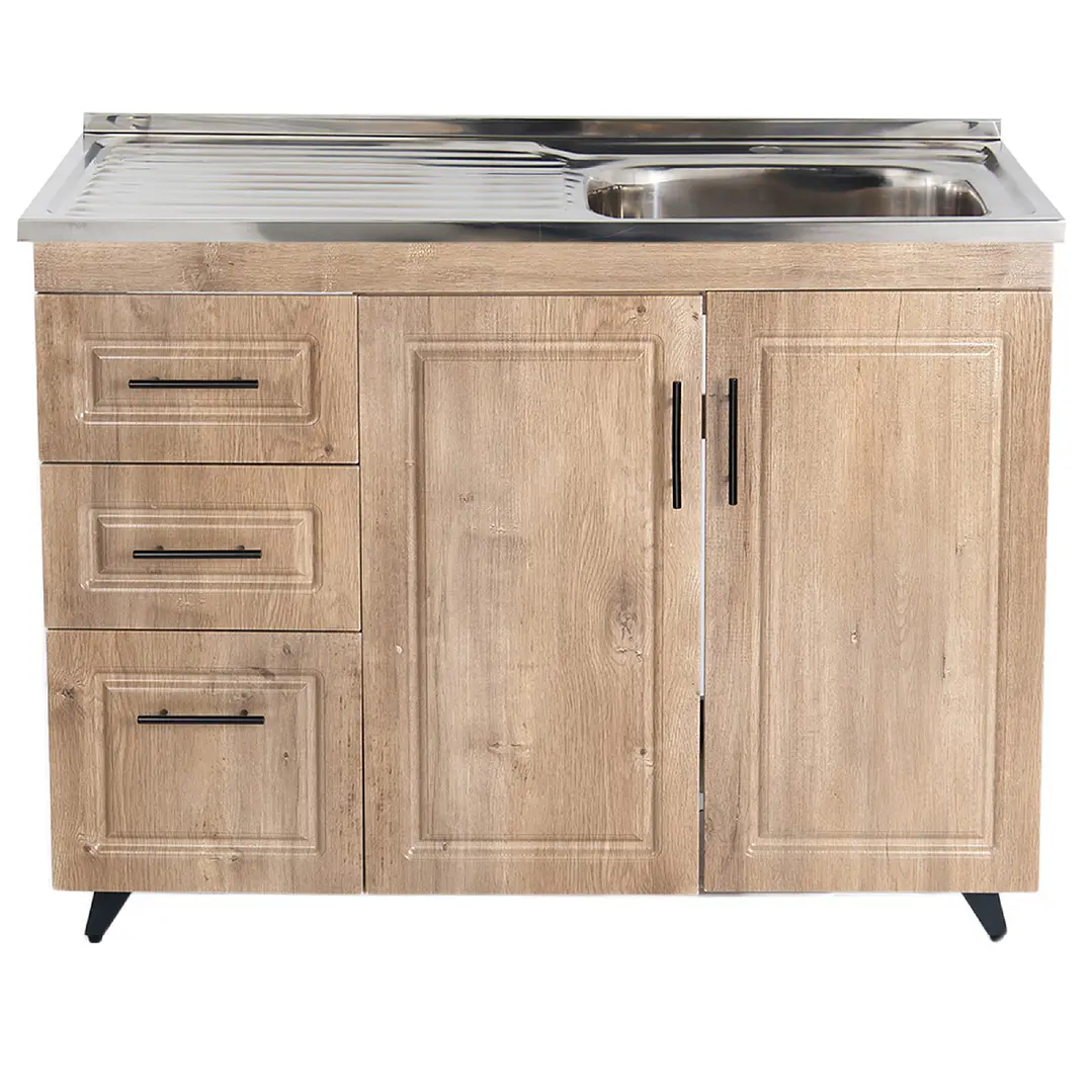 Mueble Cocina con Lavaplatos Acero Inoxidable SMPWI100 100x90x50cm 1