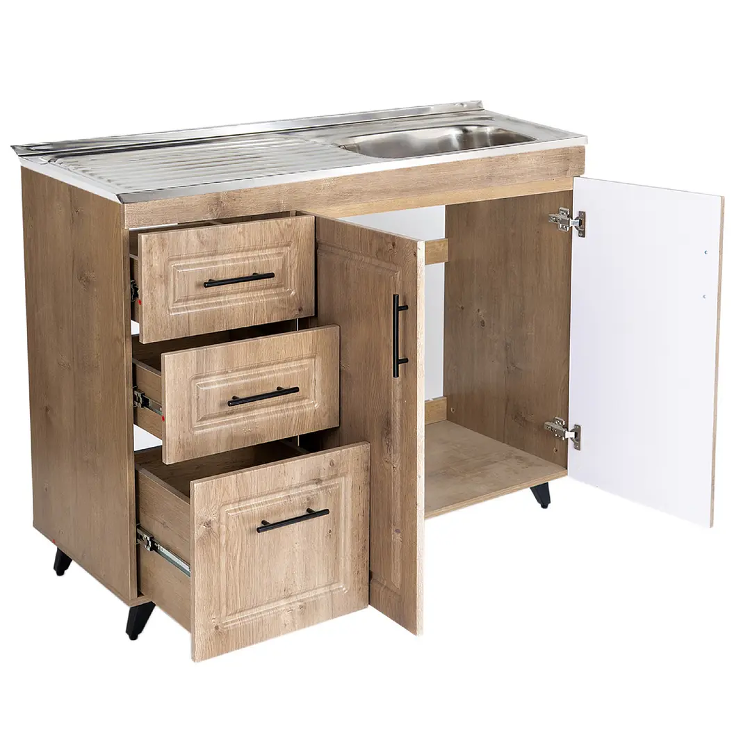 Mueble Cocina con Lavaplatos Acero Inoxidable SMPWI100 100x90x50cm 3