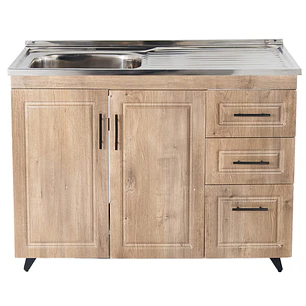 Mueble Cocina con Lavaplatos Acero Inoxidable SMPWD100 100x90x50cm