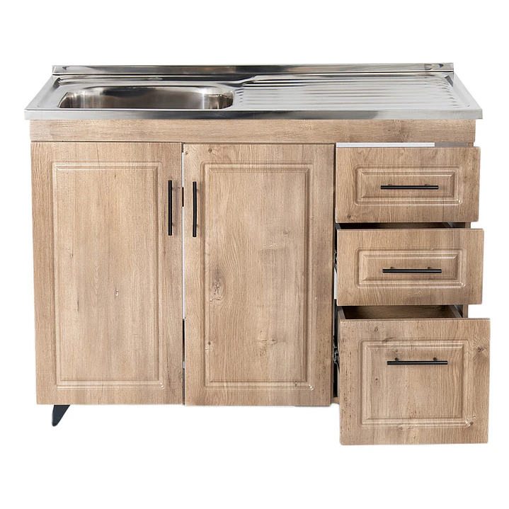 Mueble Cocina con Lavaplatos Acero Inoxidable SMPWD100 100x90x50cm 2