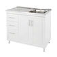 Mueble Cocina con Lavaplatos Acero Inoxidable SMPI100 100x90x50cm - Miniatura 2