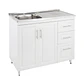Mueble Cocina con Lavaplatos Acero Inoxidable SMPD100 100x90x50cm - Miniatura 2