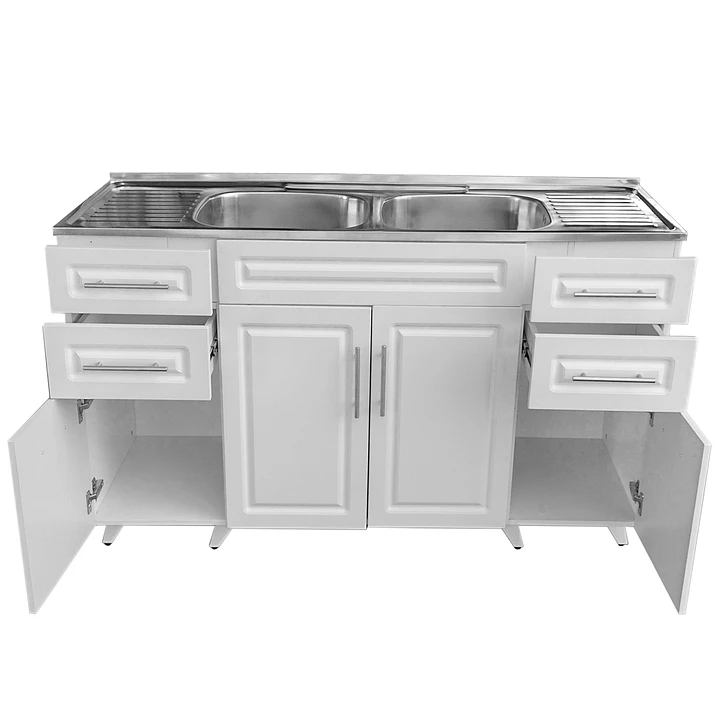 Mueble Cocina con Lavaplatos Acero Inoxidable SMP150 150x90x50cm 2