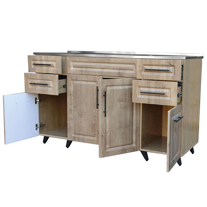 Mueble Cocina con Lavaplatos Acero Inoxidable SMP150WID 150x90x50cm 4