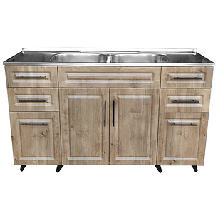 Mueble Cocina con Lavaplatos Acero Inoxidable SMP150WID 150x90x50cm