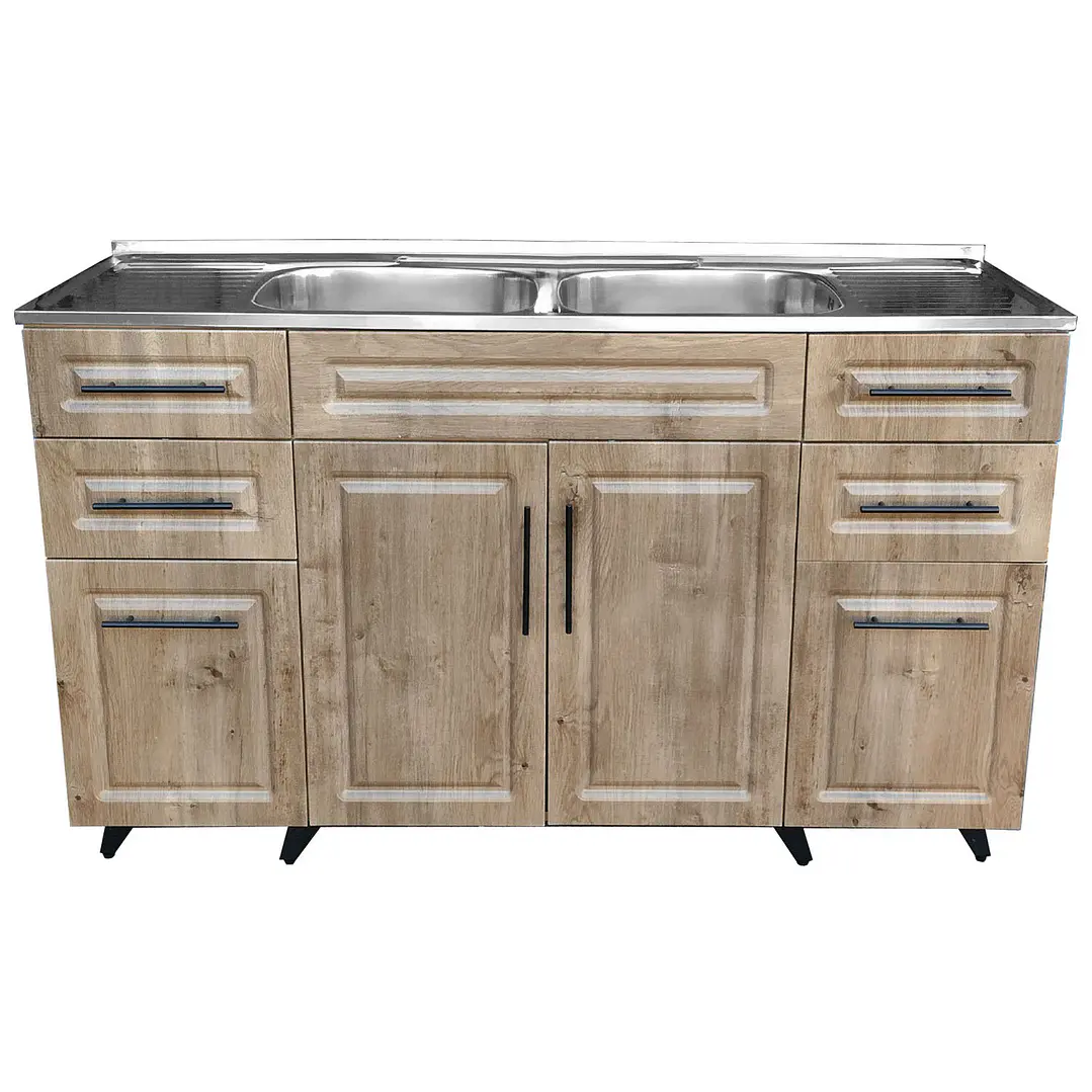 Mueble Cocina con Lavaplatos Acero Inoxidable SMP150WID 150x90x50cm 1
