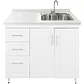 Mueble Lavaplatos Blanco Izquierdo con Cubierta de Cuarzo 100x52x90 cm - Miniatura 2