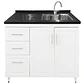 Mueble Lavaplatos Blanco Izquierdo con Cubierta de Cuarzo 100x52x90 cm - Miniatura 1