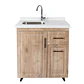 Mueble Lavaplatos Nogal Derecho con Cubierta de Cuarzo 80x52x90 cm  - Miniatura 1