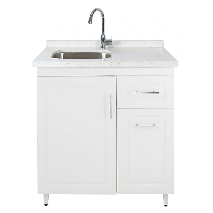 Mueble Lavaplatos Blanco Derecho con Cubierta de Cuarzo 80x52x90 cm  2