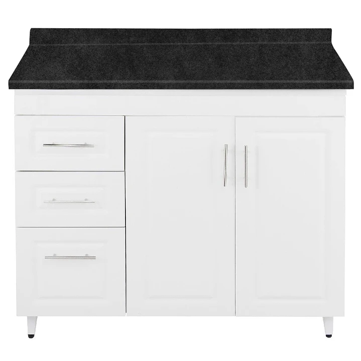 Mueble de Cocina Blanco Izquierdo con Postformado Negro 120cm 1