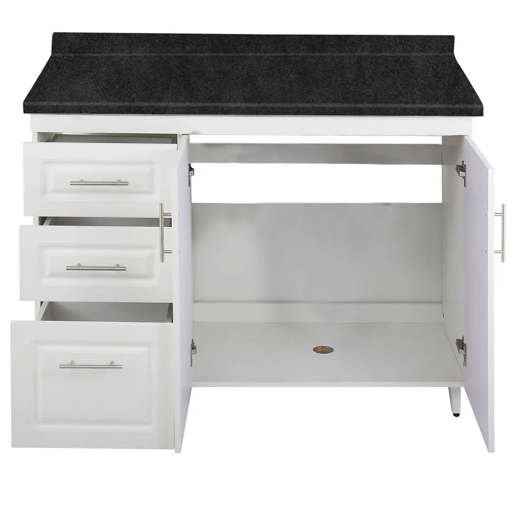 Mueble de Cocina Blanco Izquierdo con Postformado Negro 120cm 2