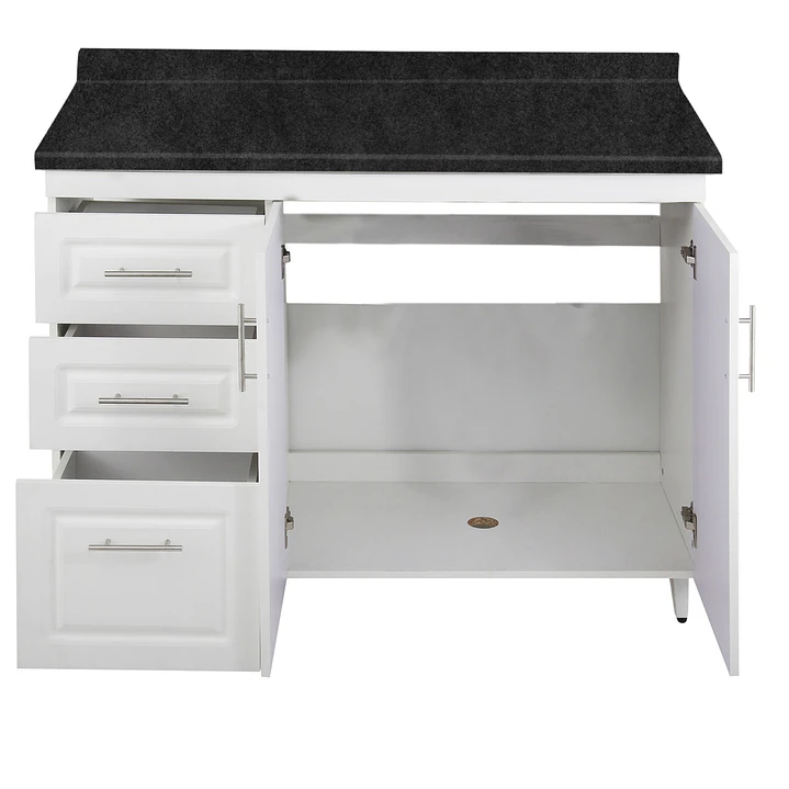 Mueble de Cocina Blanco Izquierdo con Postformado Negro 120cm 2