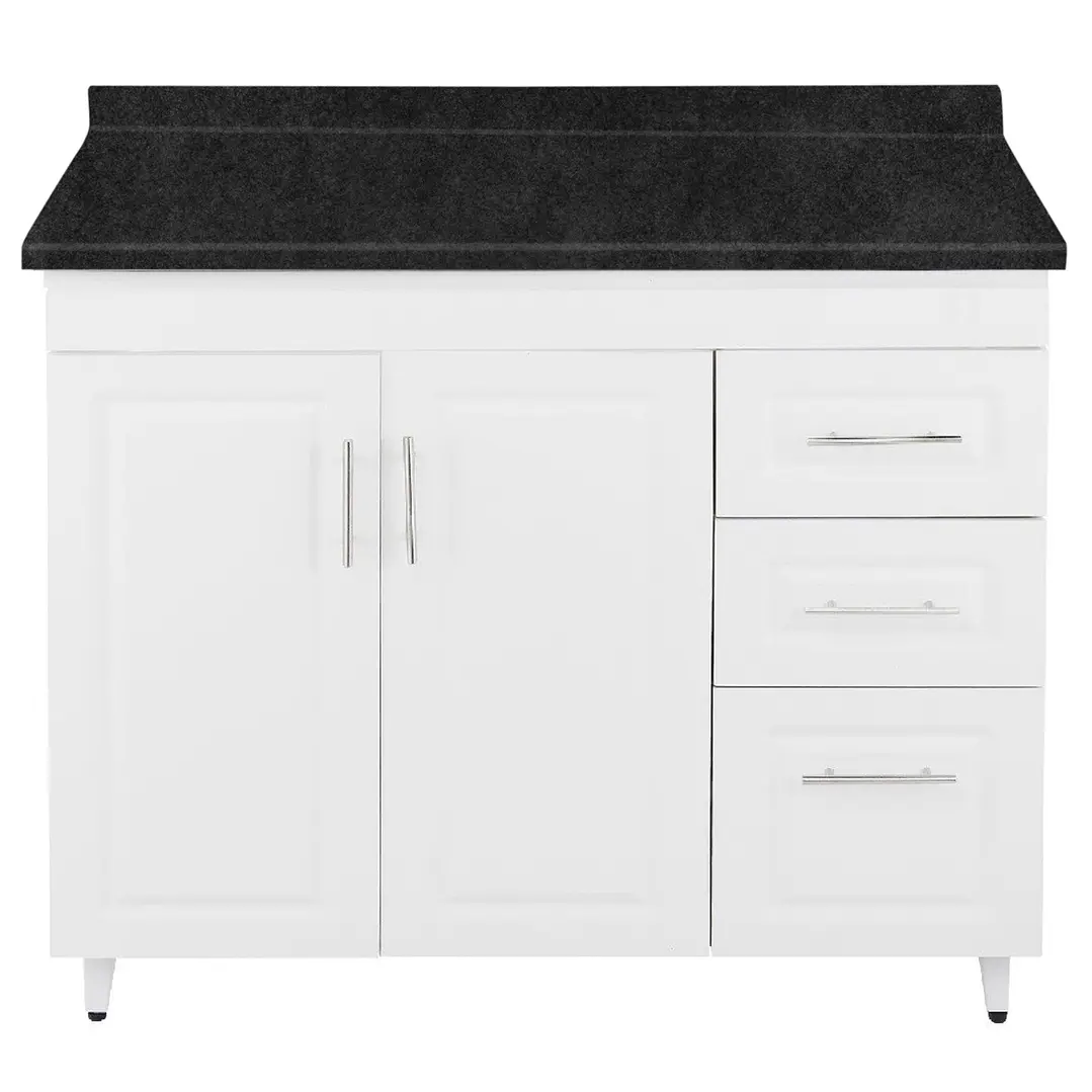Mueble de Cocina Blanco Derecho con Postformado Negro 120cm 1