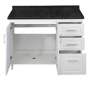 Mueble de Cocina Blanco Derecho con Postformado Negro 120cm