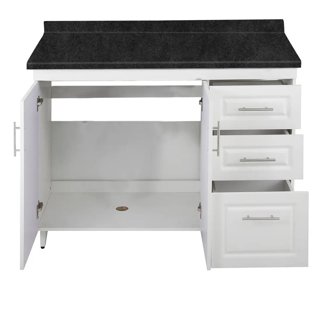 Mueble de Cocina Blanco Derecho con Postformado Negro 120cm 2