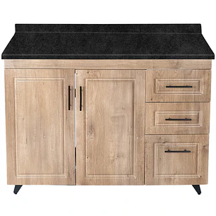 Mueble de Cocina Wood Derecho con Postformado Negro 120cm