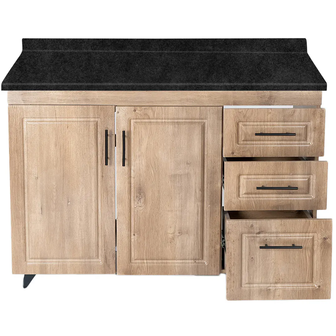 Mueble de Cocina Wood Derecho con Postformado Negro 120cm 2