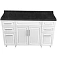 Mueble de Cocina Blanco con Postformado Negro150cm - Miniatura 1