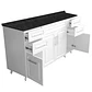 Mueble de Cocina Blanco con Postformado Negro150cm - Miniatura 3