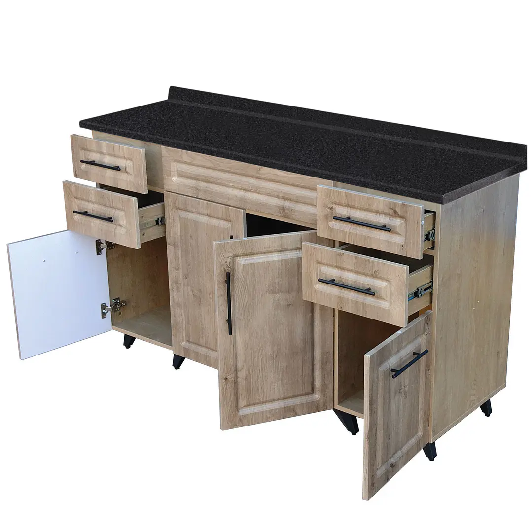 Mueble de Cocina Wood con Postformado Negro150cm 3