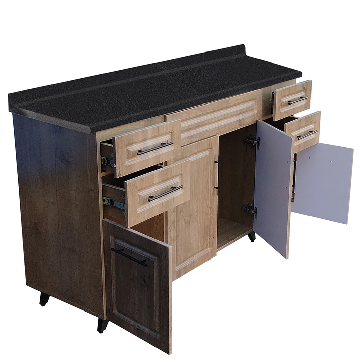 Mueble de Cocina Wood con Postformado Negro150cm 4