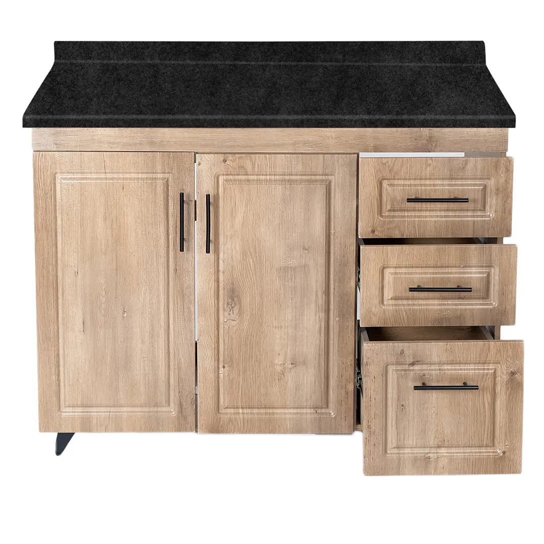Mueble de Cocina Wood Derecho con Postformado Negro 100cm 2