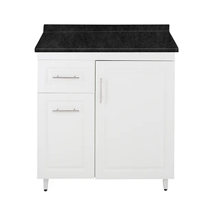 Mueble de Cocina Blanco Izquierdo con Postformado Negro 80cm