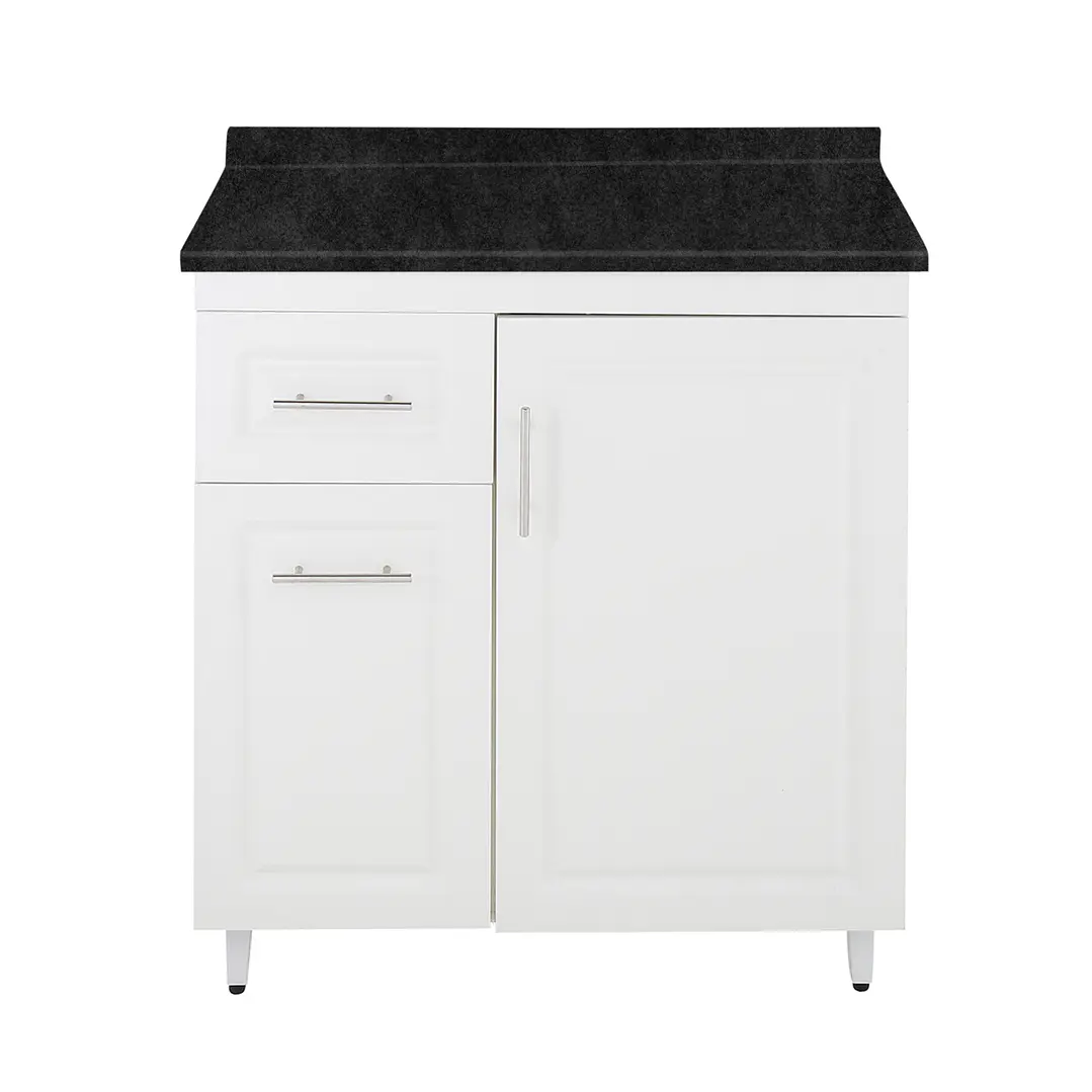 Mueble de Cocina Blanco Izquierdo con Postformado Negro 80cm 1