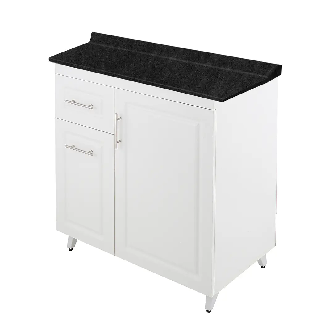 Mueble de Cocina Blanco Izquierdo con Postformado Negro 80cm 3