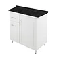 Mueble de Cocina Blanco Izquierdo con Postformado Negro 80cm - Miniatura 3