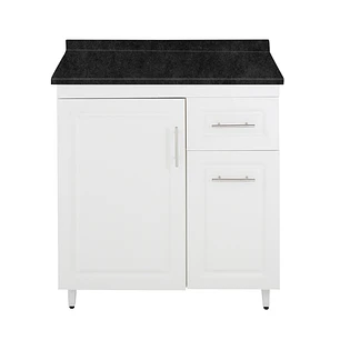 Mueble de Cocina Blanco Derecho con Postformado Negro 80cm