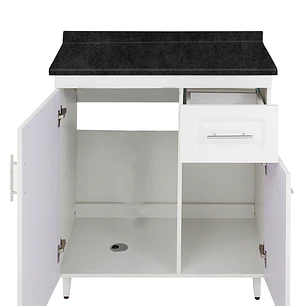 Mueble de Cocina Blanco Derecho con Postformado Negro 80cm