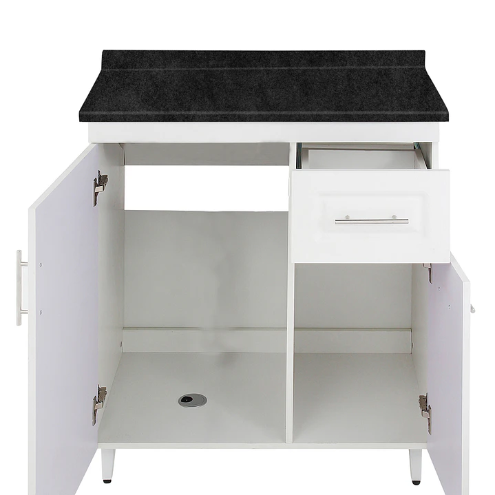 Mueble de Cocina Blanco Derecho con Postformado Negro 80cm 2