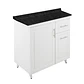 Mueble de Cocina Blanco Derecho con Postformado Negro 80cm - Miniatura 3