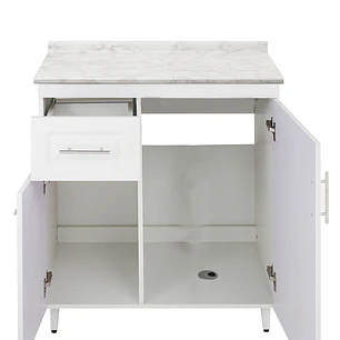 Mueble de Cocina Blanco Izquierdo con Postformado Blanco 80cm