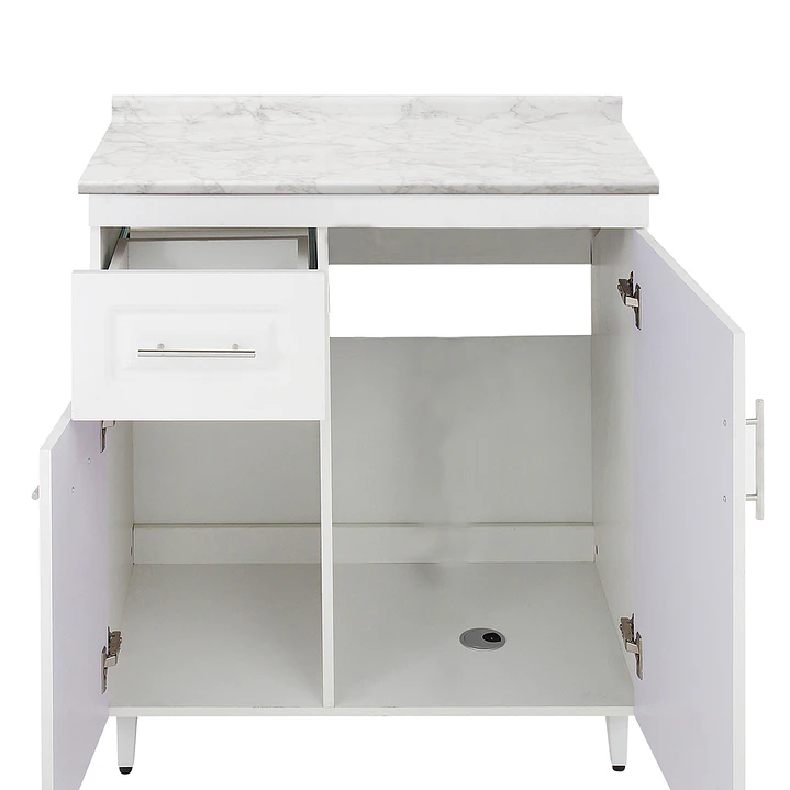 Mueble de Cocina Blanco Izquierdo con Postformado Blanco 80cm 2