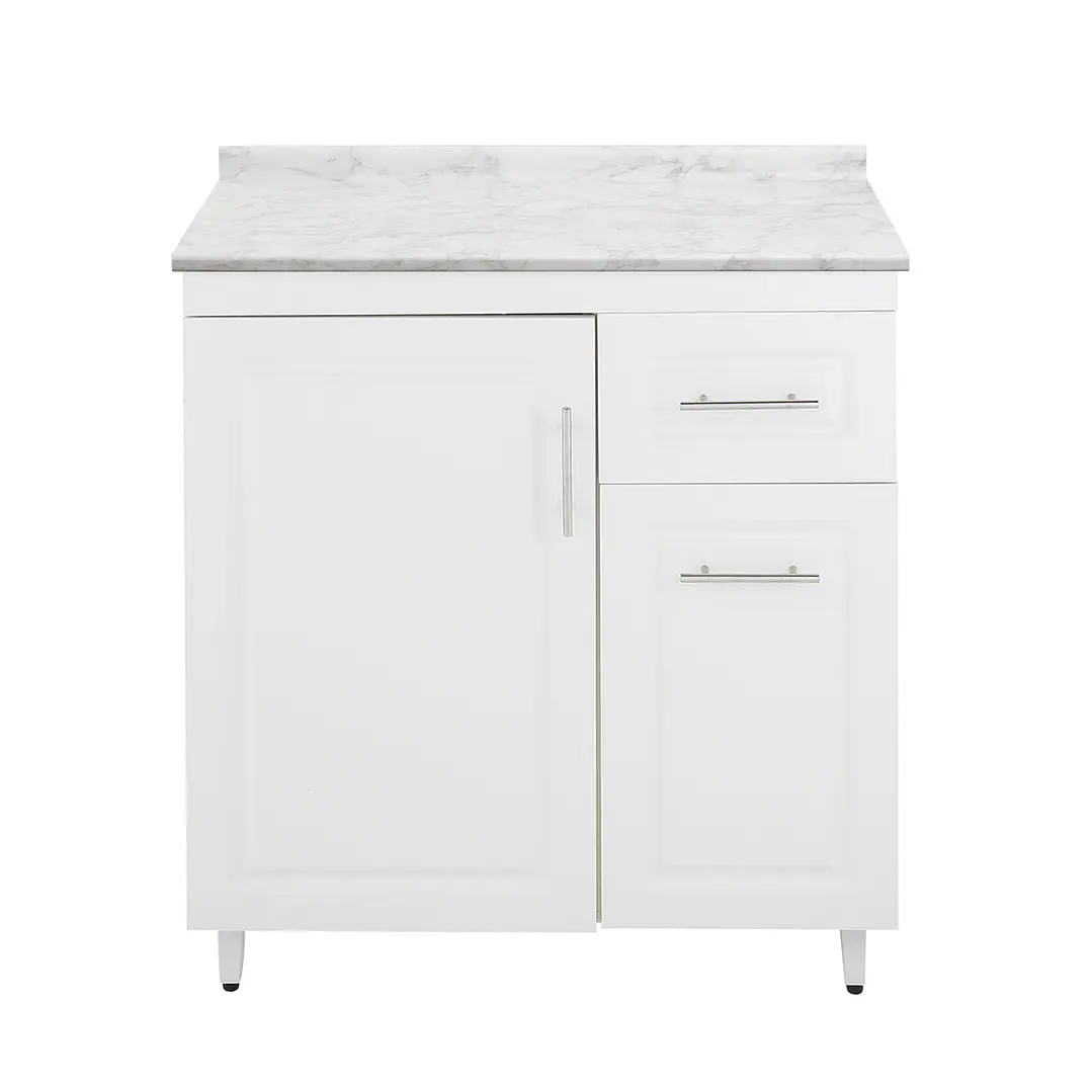 Mueble de Cocina Blanco Derecho con Postformado Blanco 80cm 1