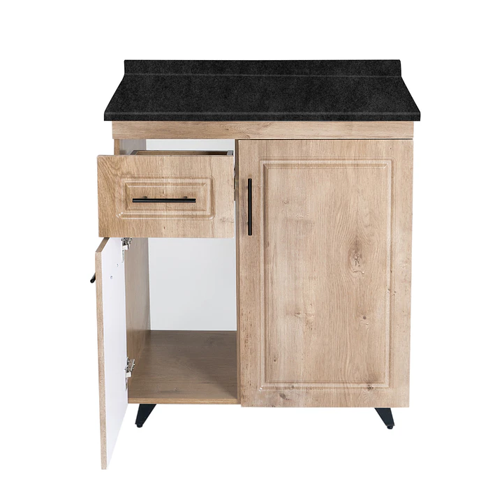 Mueble de Cocina Wood Izquierdo con Postformado Negro 80cm 2