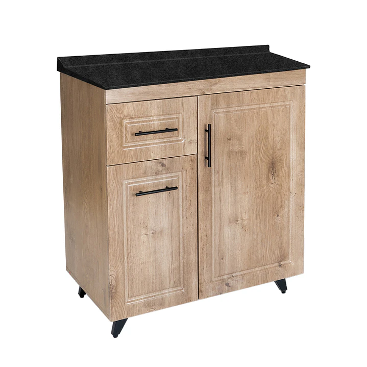 Mueble de Cocina Wood Izquierdo con Postformado Negro 80cm 3