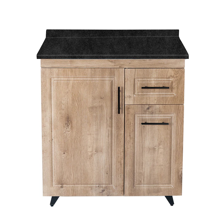 Mueble de Cocina Wood Derecho con Postformado Negro 80cm 1
