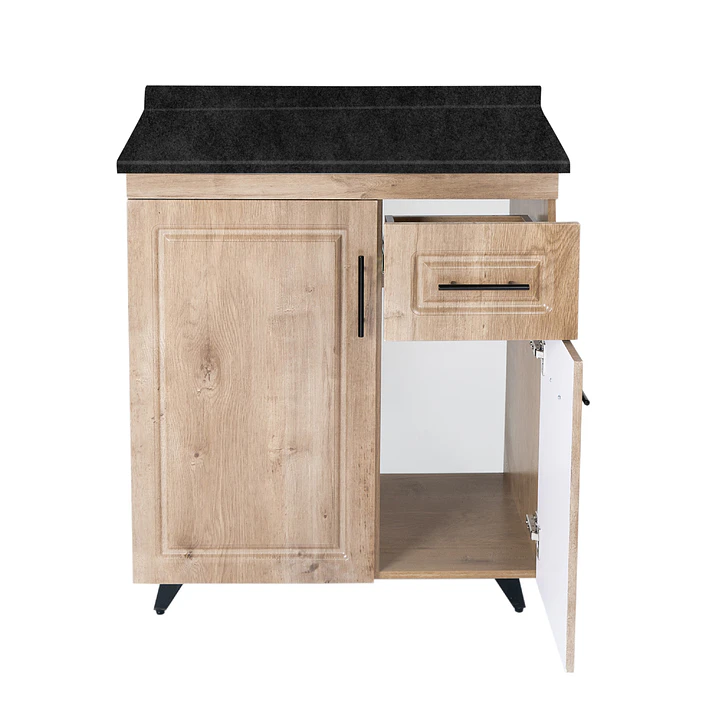 Mueble de Cocina Wood Derecho con Postformado Negro 80cm 2