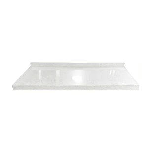 Cubierta de Cuarzo Blanco Galaxy 100x51 cm (para baño o cocina)
